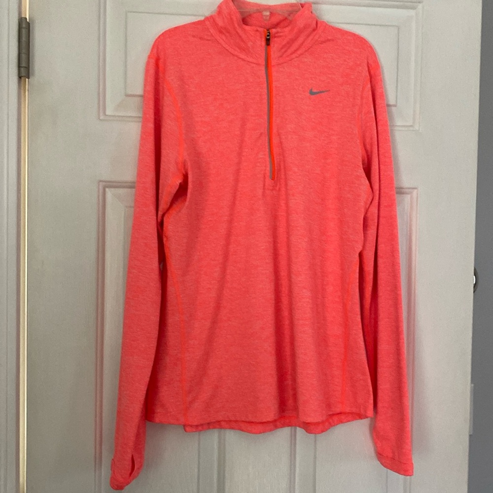 Nike 1/4 zip, bright orange, size medium. Excellent condition.